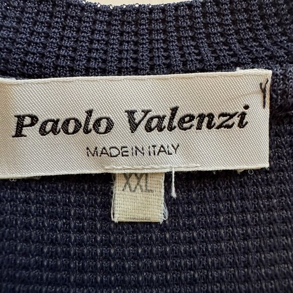 Mem's Paolo Valenzi Italy  T-Shirt size XXL Navy Blue Woven fabric light weight - Picture 6 of 11